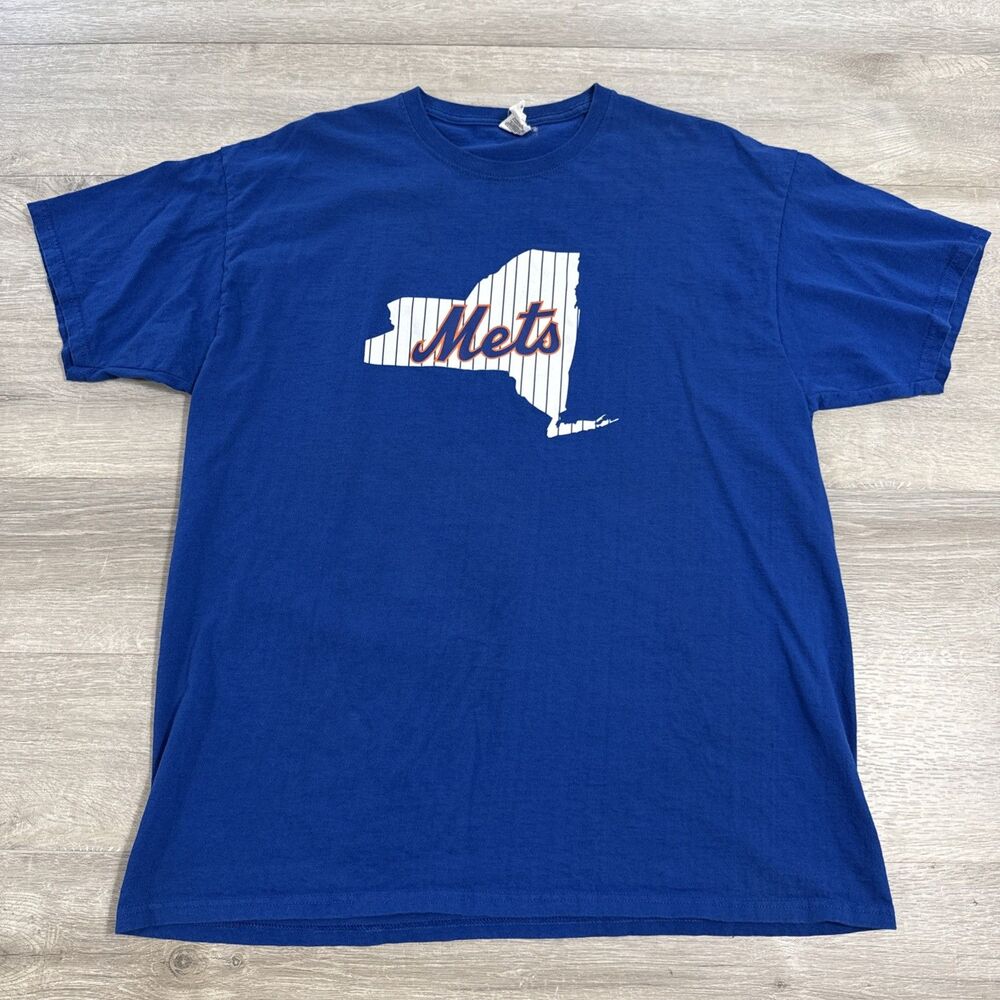 New York Mets Shirt Blue State Logo Baseball Tee Men’s XL